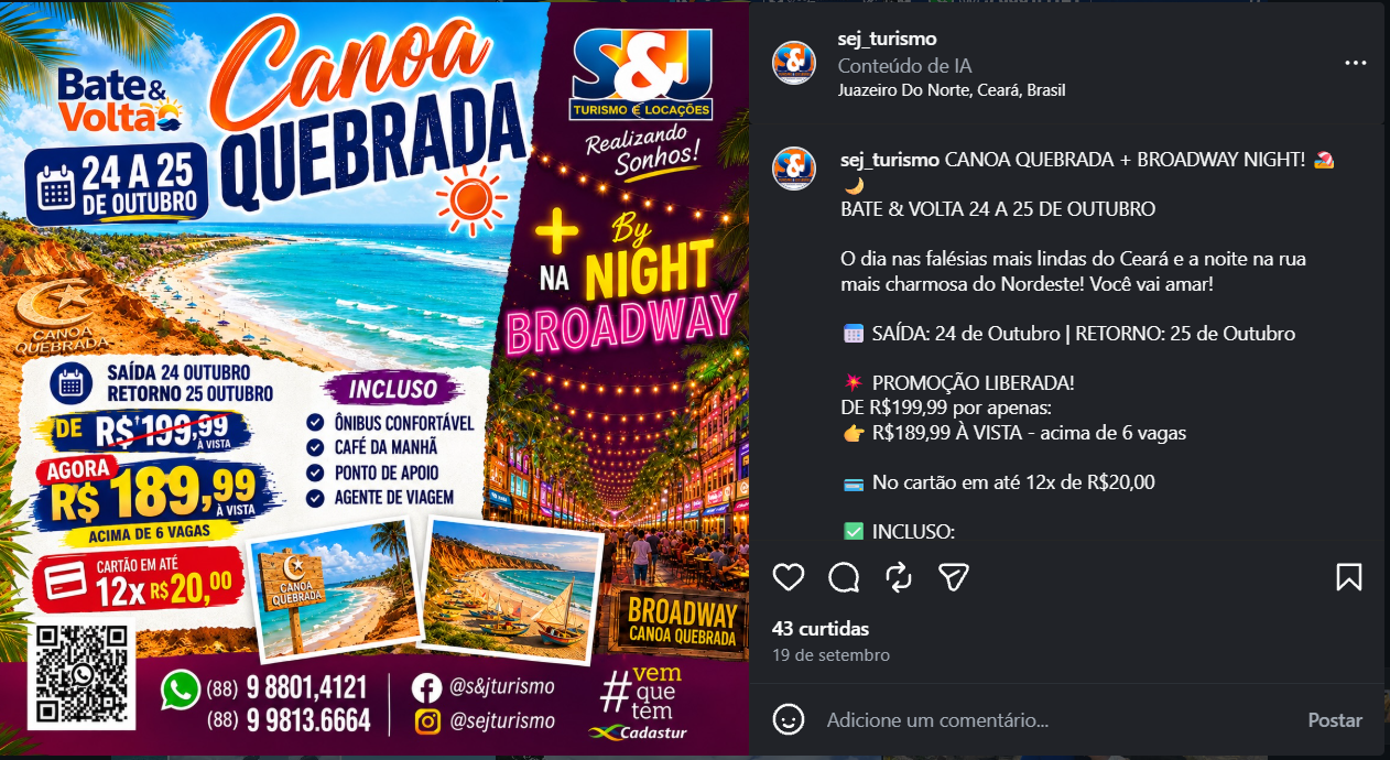 Arte de divulgação da viagem Canoa + Broadway